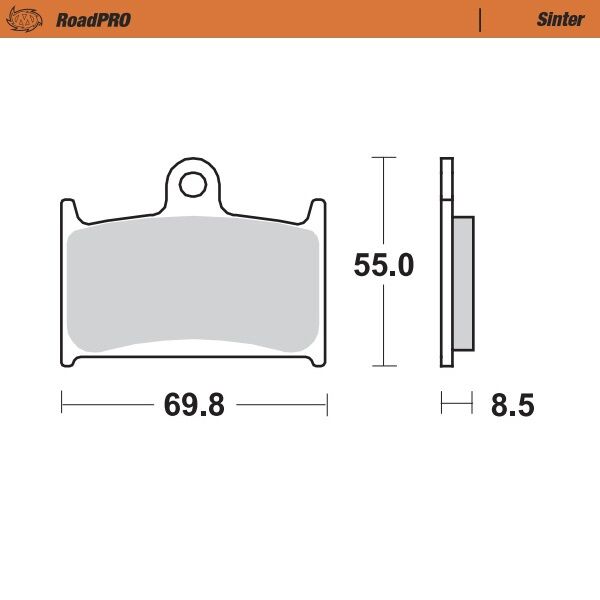 RoadPRO Sinder Brake Pad Front