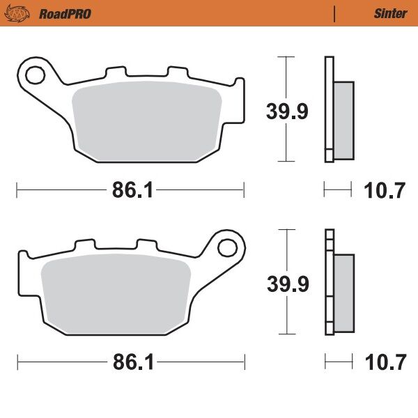 RoadPRO Sinder Bremsbelag Hinten