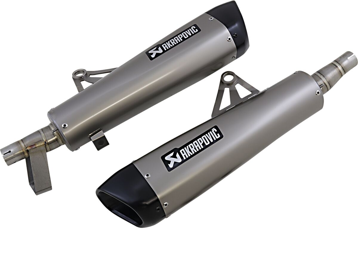 Akrapovic Exhaust Titanium Slip-On (Pair) (EC) Triumph Bonneville T100 2017-2020