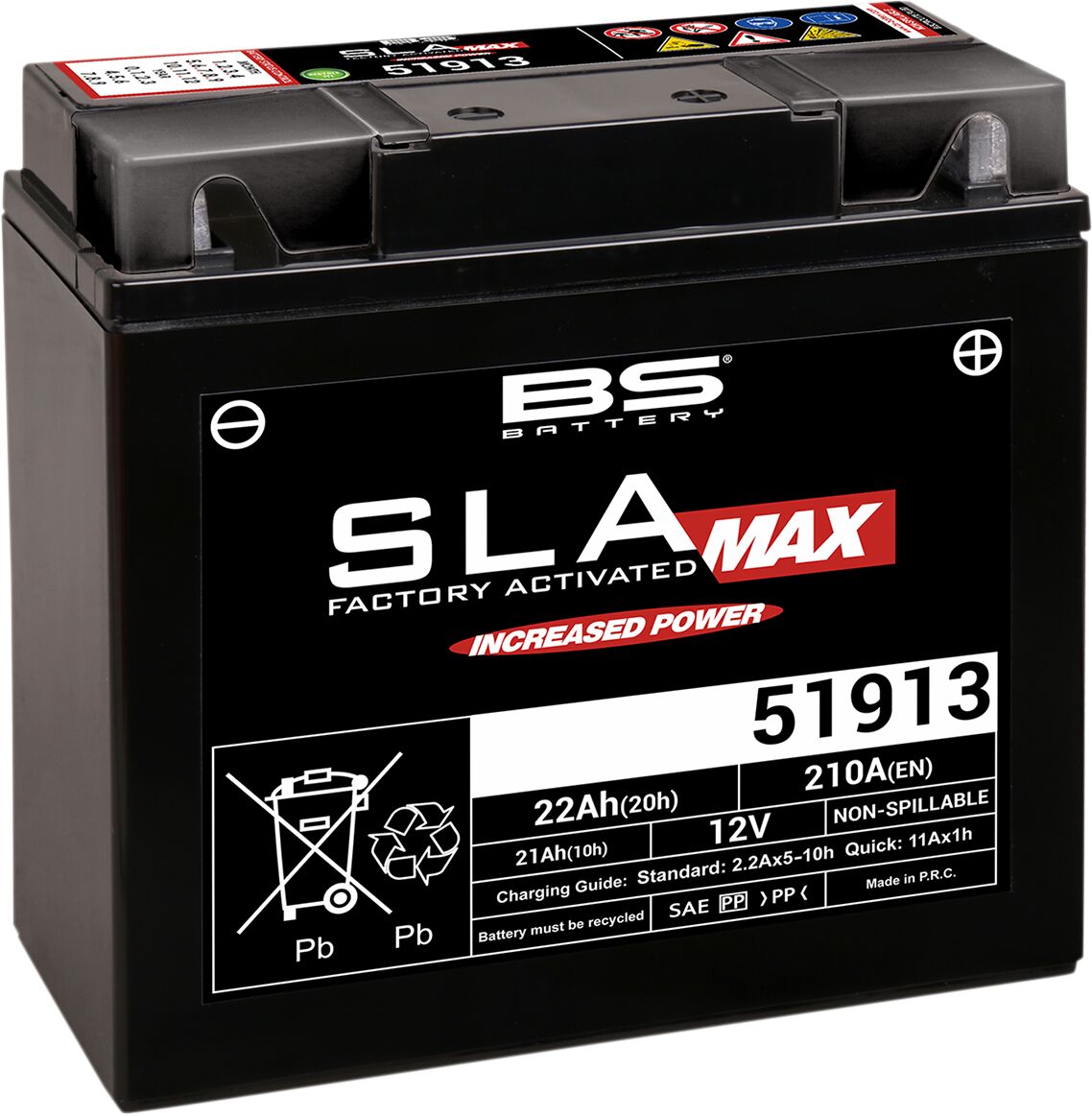 SLA MAX Factory- Activated AGM Maintenance-Free Battery
