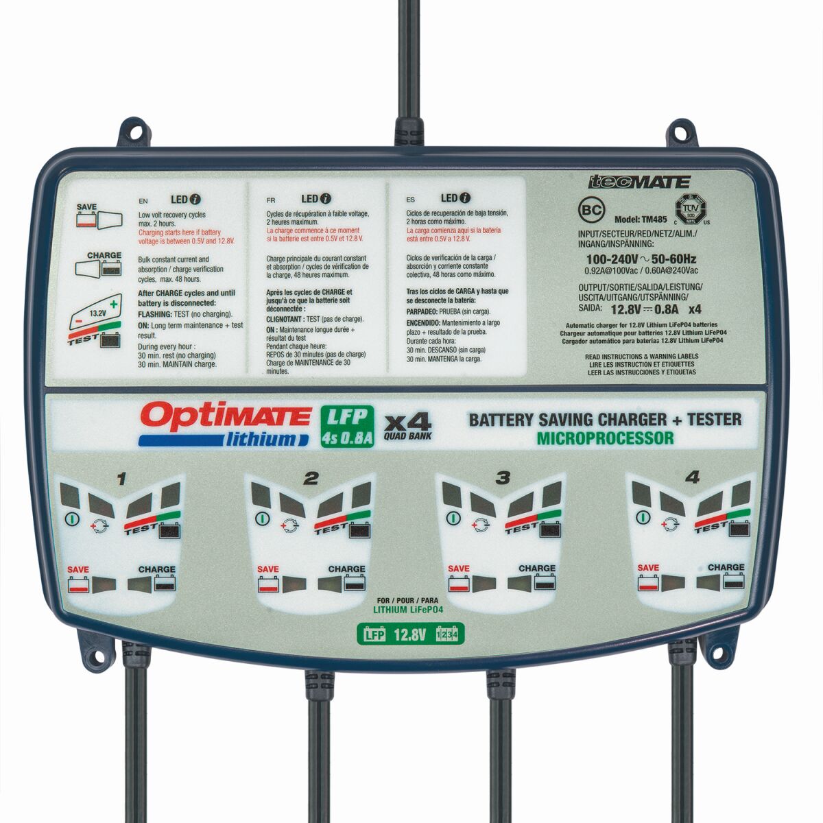 Image of OptiMate Lithium  LFP 4s 0.8A Quad Bank by TECMATE.