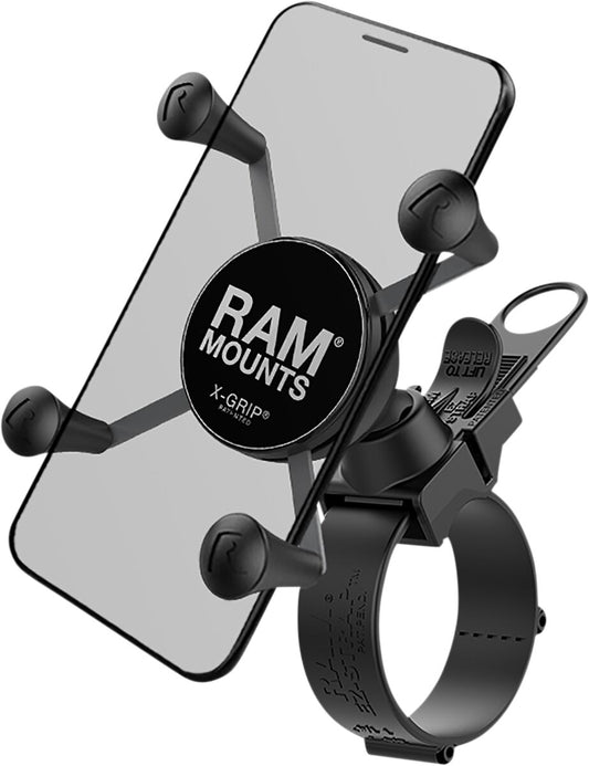 Image of X-Grip® Phone Mount with EZ-Strap™ Rail Mount by RAM MOUNTS.