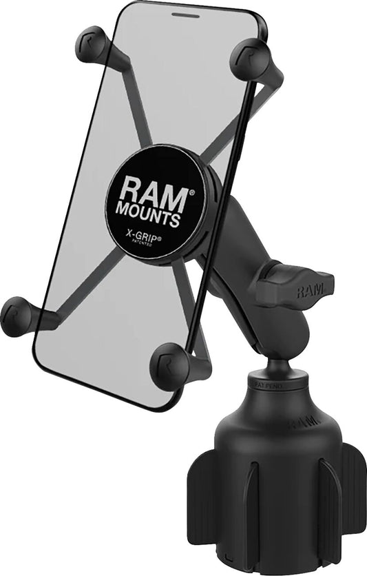 Image of X-Grip® Large Phone Mount with Stubby™ Cup Holder Base by RAM MOUNTS.