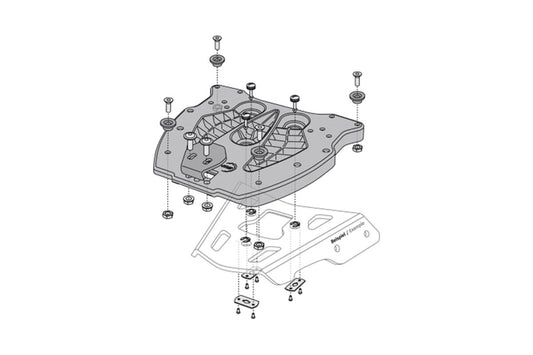 Adapter Plate for ALU-RACK For BMW, DUCATI, HONDA, SUZUKI, TRIUMPH CB 1300 ABS,...