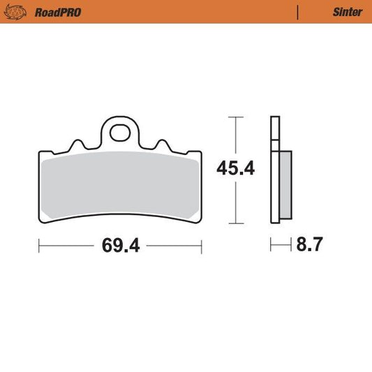 RoadPRO Sinder Brake Pad Front