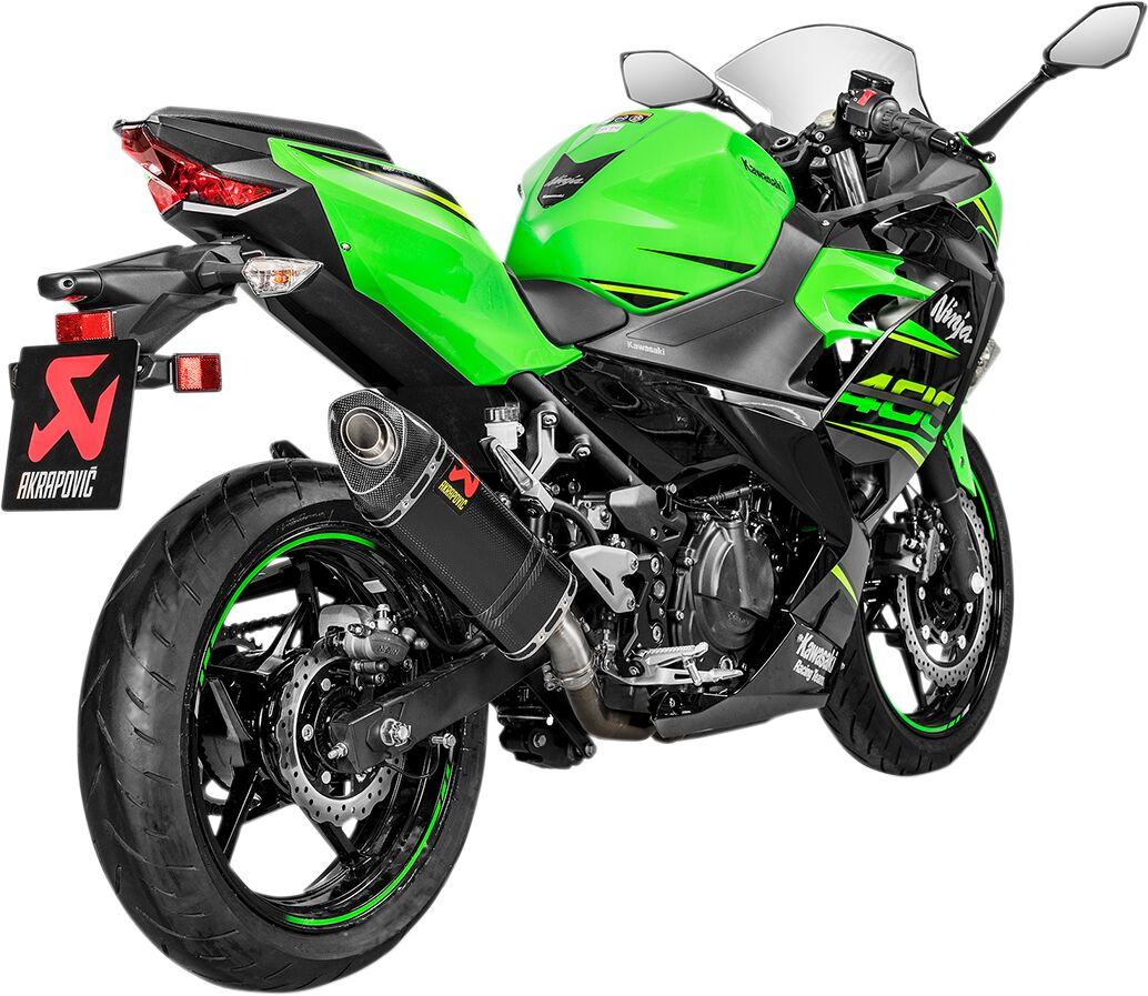 Akrapovic Exhaust Carbon Fibre Slip-On Kawasaki 400 Ninja 2018 - 2023