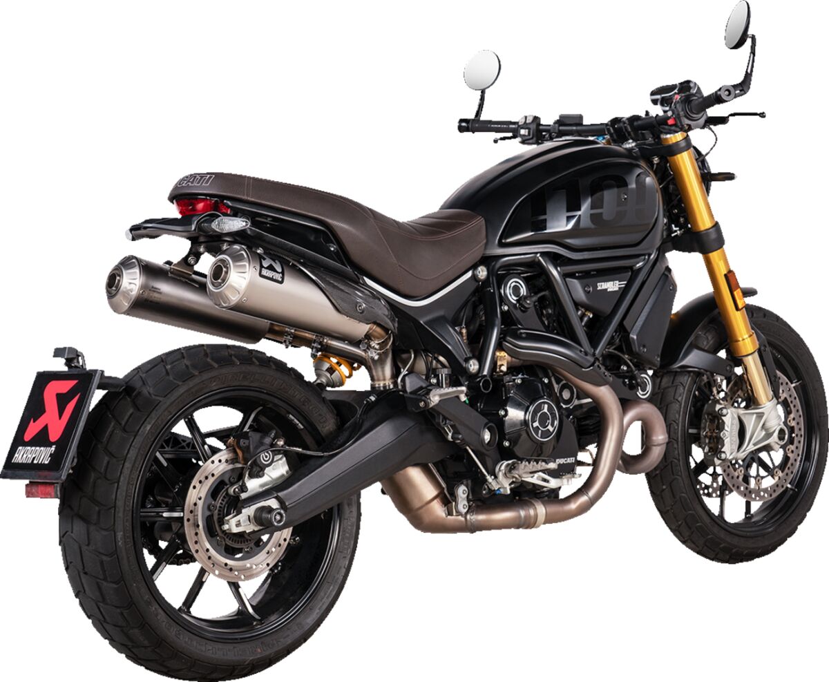 Akrapovic Exhaust Titanium Twin Silencer Slip-On Kit Ducati Scrambler 1100 21-24