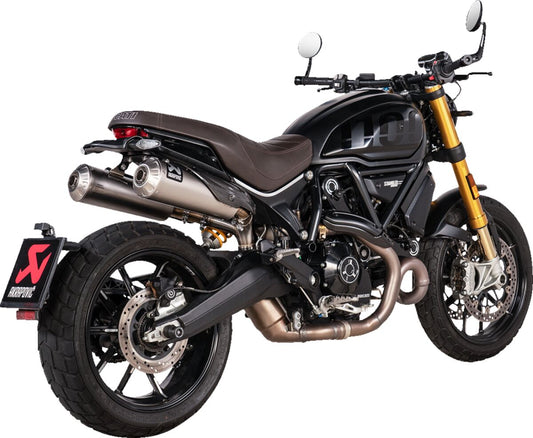 Akrapovic Exhaust Titanium Twin Silencer Slip-On Kit Ducati Scrambler 1100 21-24