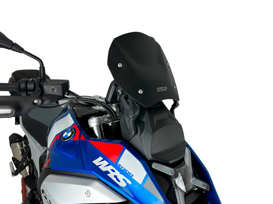 WRS MATTE BLACK SPORT SCREEN WITH RADAR FOR BMW R 1300 GS 2023-2025
