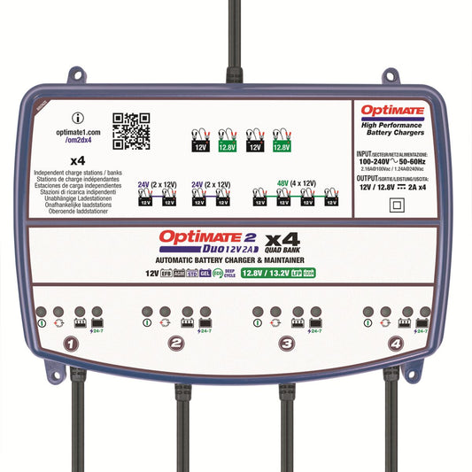 Image of OptiMate 2 DUO x 4 Bank by TECMATE.
