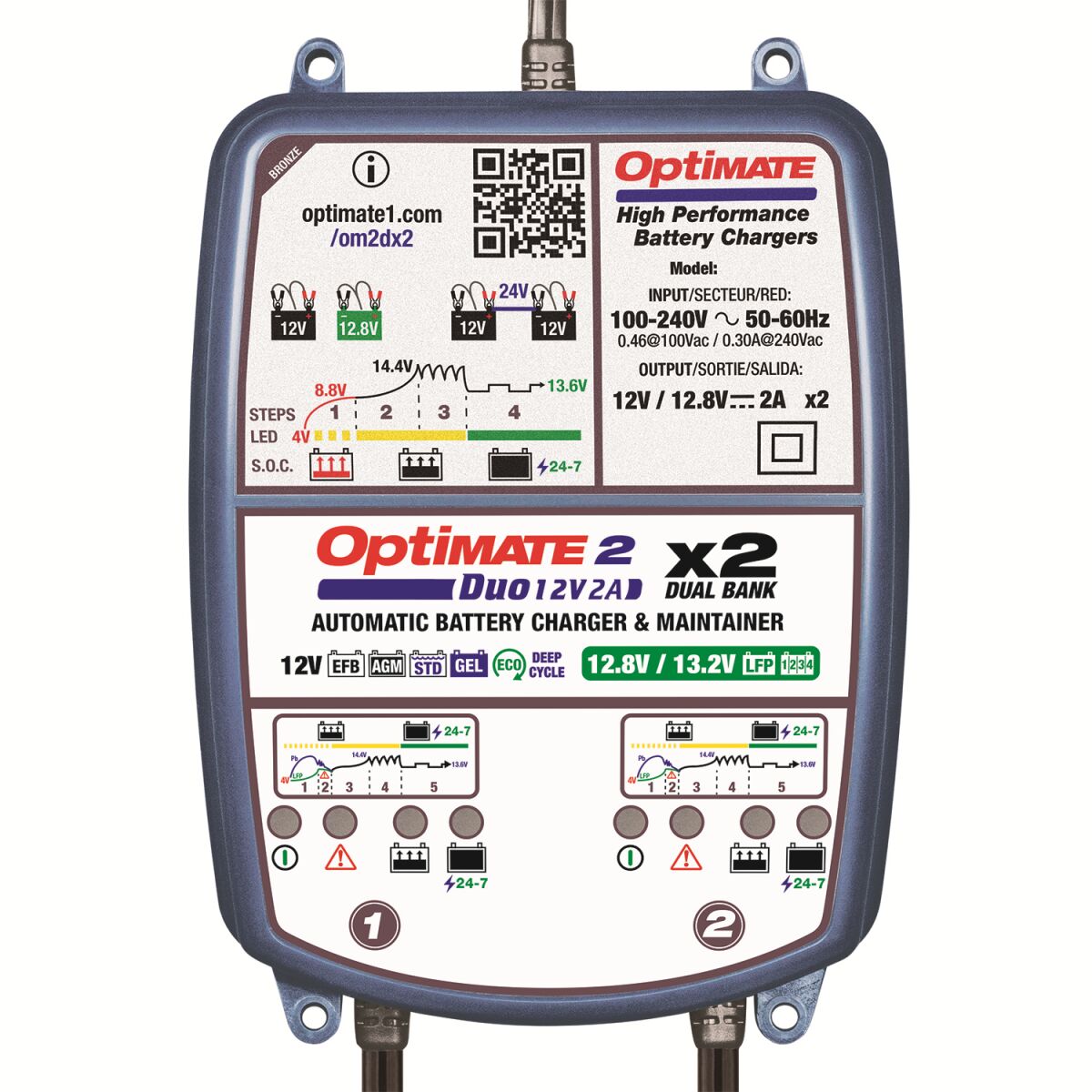 Image of OptiMate 2 DUO x 2 Bank by TECMATE.